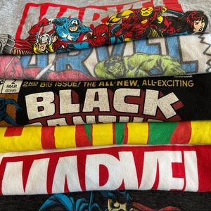 Six L- XL Mens Marvel Comics Fan Tees Pack